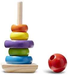 Melissa Doug Rainbow Stacker Wooden Rings Toy