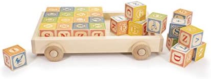 Uncle Goose Classic ABC Blocks with Wagon