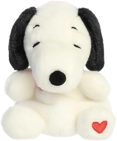 Aurora Snoopy Heart Stuffed Animal - 5 Inches White Classic
