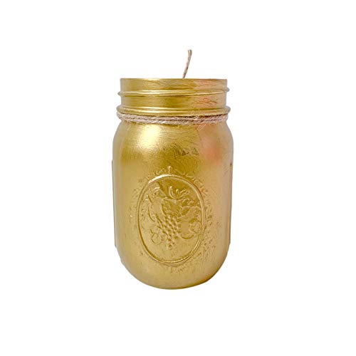 Gold Painted Mason Jar Centerpiece Decor