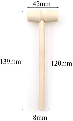12Pcs Mini Wooden Hammer Toy for Kids and DIY