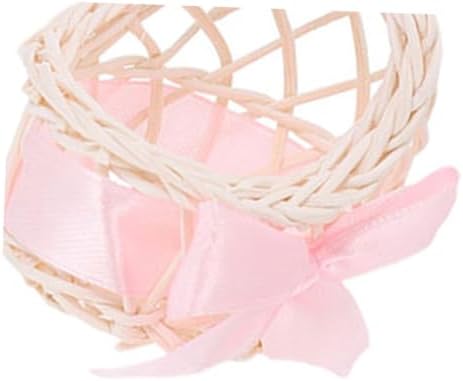 LIOOBO Mini Wicker Flower Basket for Dollhouse Decor