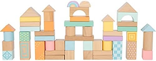 Small Foot 50 Pastel Wooden Building Blocks Playset
