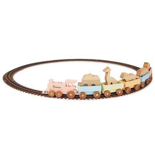Personalized Freight Train with Name and Animal Wagon Set
