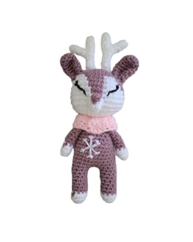 Handmade Crochet Reindeer Christmas Decor Baby Toy