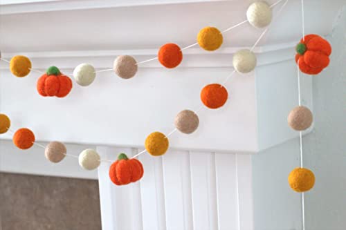 Matthew Mae Felt Pumpkin Garland Fall Decor
