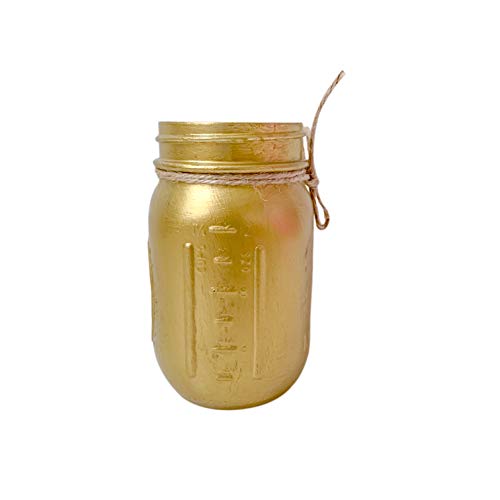 Gold Painted Mason Jar Centerpiece Decor