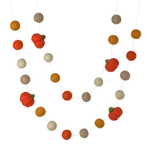 Matthew Mae Felt Pumpkin Garland Fall Decor