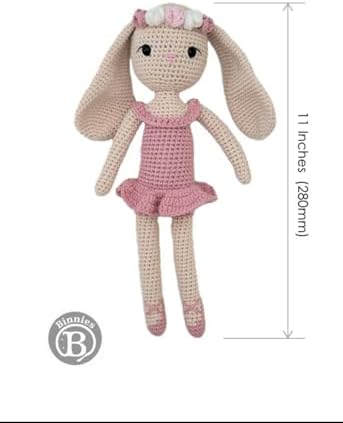 Ballerina Bunny Stuffed Toy for Kids Handmade Crochet Comfort Plush