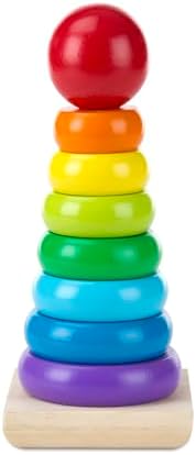 Melissa Doug Rainbow Stacker Wooden Rings Toy