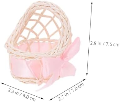 BESPORTBLE 6pcs Mini Wicker Doll Baskets with Handles 1