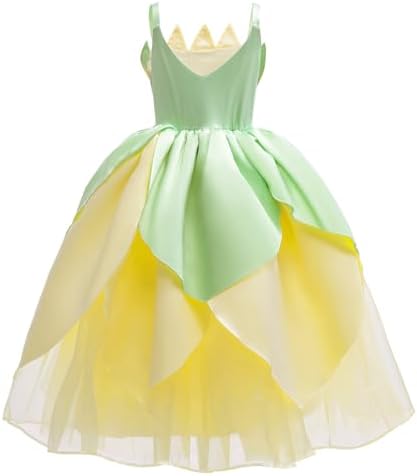 Fairy Frog Princess Dress for Girls Birthday Halloween Costume with Headband