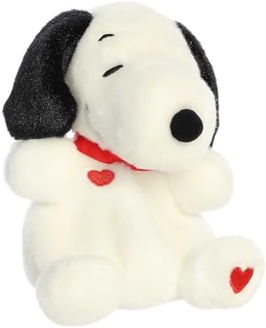 Aurora Snoopy Heart Stuffed Animal - 5 Inches White Classic