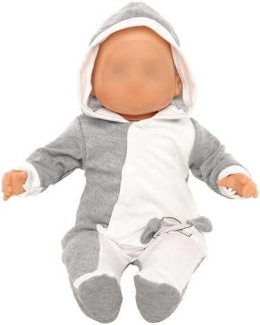 Miunana Baby Doll Clothes Elephant Jumpsuit Outfit 13-15 Inch 1pcs