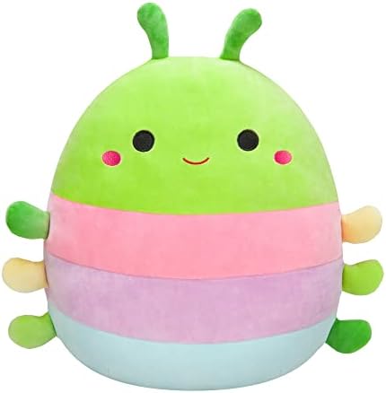 Squishmallows 14-Inch Rutabaga Caterpillar with Multicolored Stripes