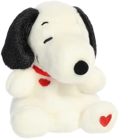 Aurora Snoopy Heart Stuffed Animal - 5 Inches White Classic