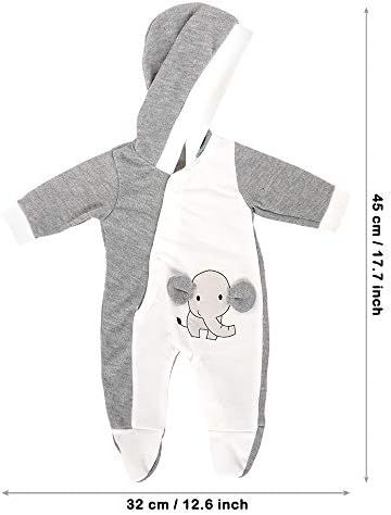 Miunana Baby Doll Clothes Elephant Jumpsuit Outfit 13-15 Inch 1pcs