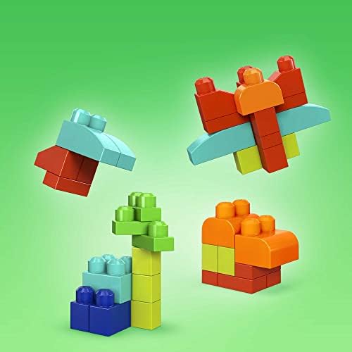 Fisher-Price Toddler Blocks Set with 60 Plant-Based Pieces Blue Ages 1