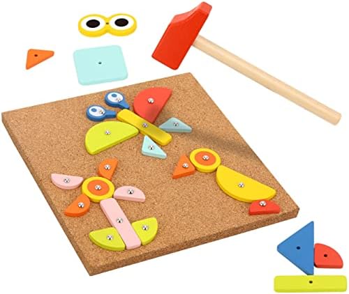 TOOKYLAND Fine Motor Toys Hammer and Nails Game for Kids