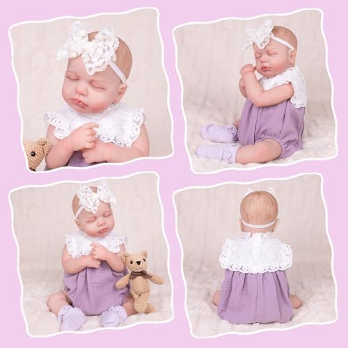 Aori Reborn Baby Doll Purple Outfit with Lace Headband