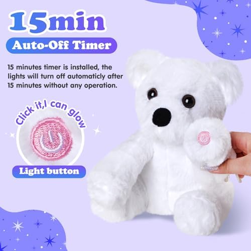 BSTAOFY Glow Polar Bear LED Night Light Toy