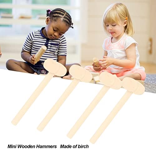 50 Pcs Mini Wooden Hammers for Kids and DIY