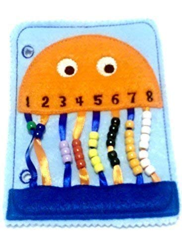 Orange Jellyfish Bead Counting Quiet Book Page 18