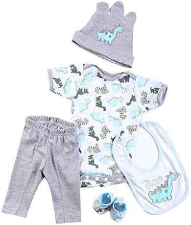 Pedolltree Reborn Baby Doll Boy Dinosaur Outfit 5pcs Set