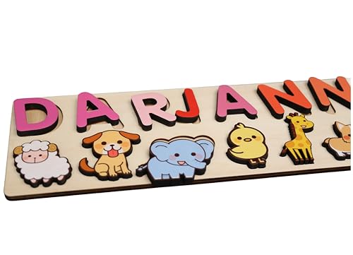 Vnque Wooden Name Puzzle for Kids Customized Baby Gift