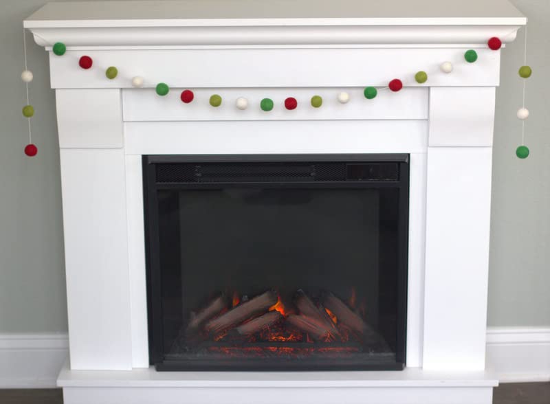 Christmas Felt Garland - 1 Balls - RedKellyLimeWhite