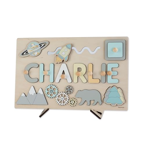Personalized Name Wooden Puzzle Baby Girl 1st Birthday Gift