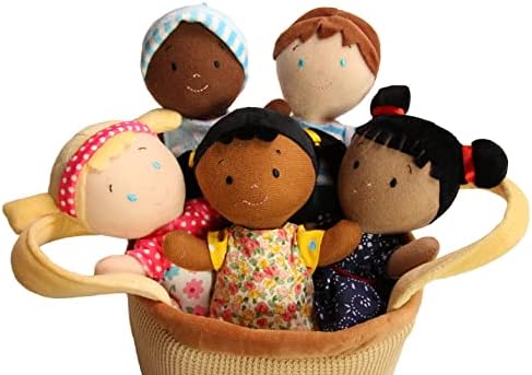 Snuggle Stuffs Basket of Buddies Plush Diversity Dolls Set of 5-8