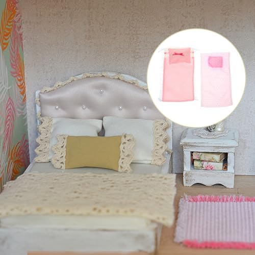 ibasenice Miniature Cotton Doll House Bedding Set