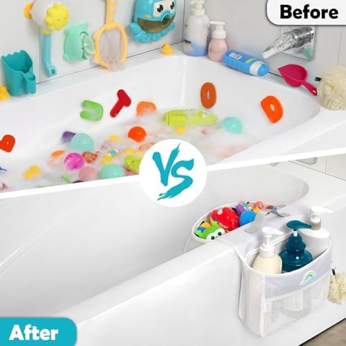 Austion Saddle Shape 2 Compartment Bath Toy Organizer