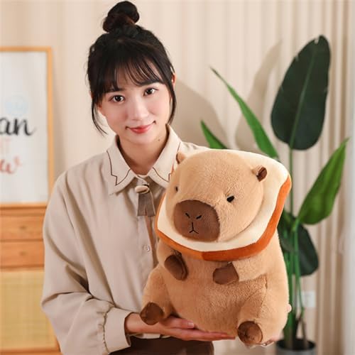 Capybar Stuffed Animal with Toast Headsetwear 11inches Cute Plush Toy for Kids