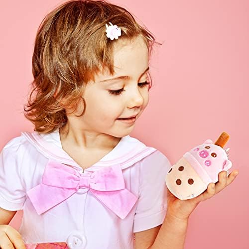 Skylety 8 Pieces 5 Inch Milk Tea Plush Toys Keychain