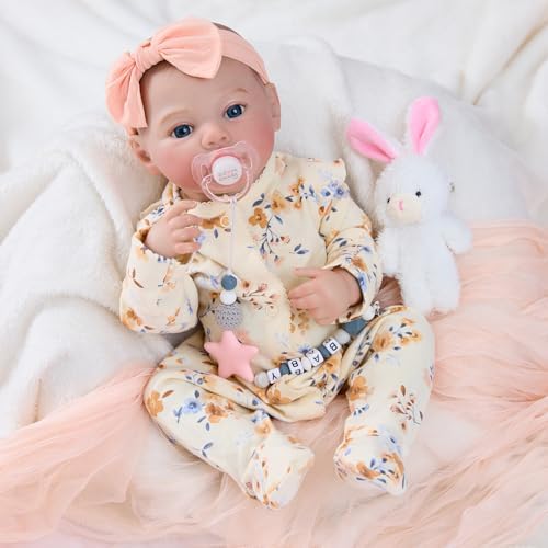 MYREBABY 17 Realistic Reborn Baby Girl Doll Set