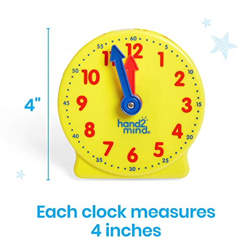 hand2mind Mini Geared Clock Set of 24 for Kids