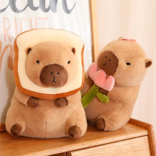 Capybar Stuffed Animal with Toast Headsetwear 11inches Cute Plush Toy for Kids