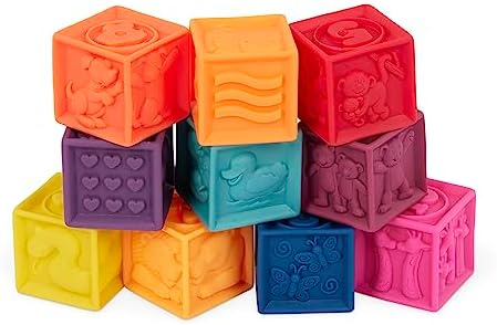 B toys Baby Blocks 10 Educational Stacking Toys for 6 Months