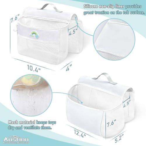 Austion Saddle Shape 2 Compartment Bath Toy Organizer