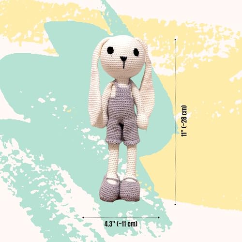 Handmade Cotton Crochet Bunny Toy 11 inches for Babies 1