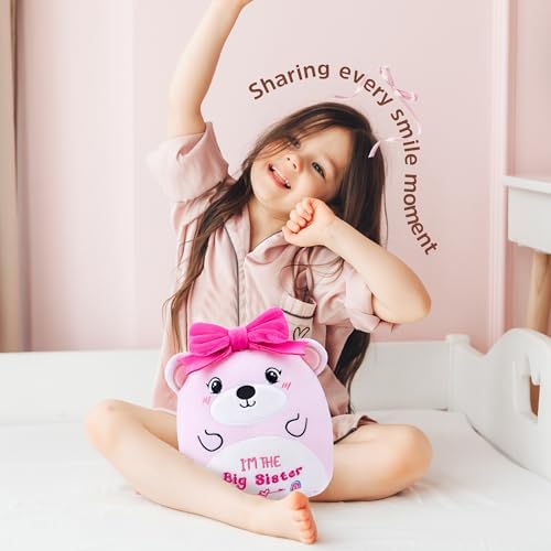 Big Sister Plush Bear with Pink Bow 8-Inch Stuffed Animal