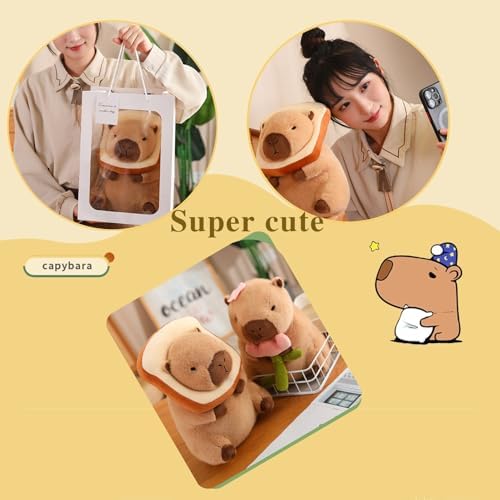 Capybar Stuffed Animal with Toast Headsetwear 11inches Cute Plush Toy for Kids