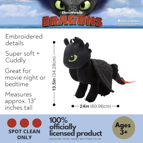 Franco Bedding Plush Pillow Buddy Toothless Dragon