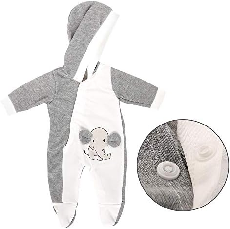 Miunana Baby Doll Clothes Elephant Jumpsuit Outfit 13-15 Inch 1pcs