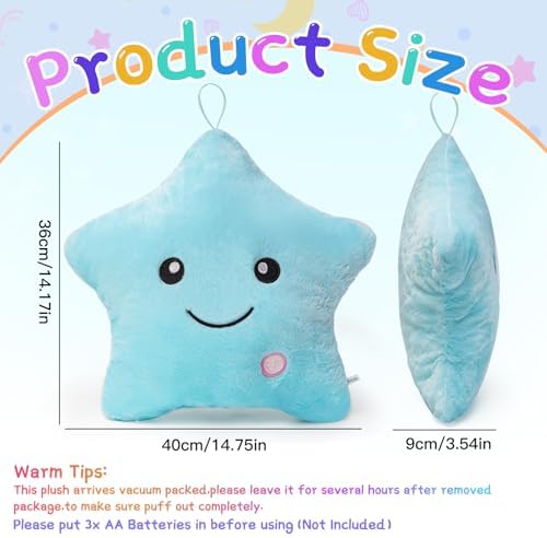 Subao Twinkle Star Plush Pillow Light Up Toy for Kids with Autism