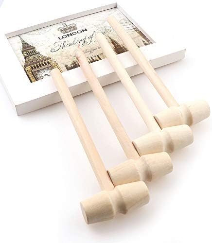 12Pcs Mini Wooden Hammer Toy for Kids and DIY