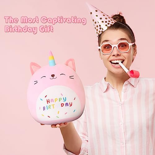 SQEQE 10 Inch Pink Unicorn Cat Plush Toy