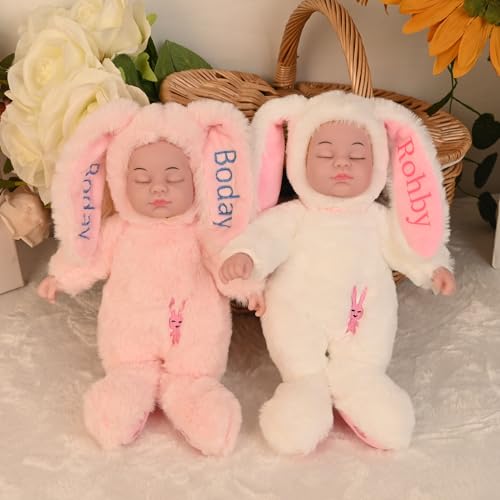 Custom Reburn Baby Doll Easter Bunny Plush Toy for Toddler